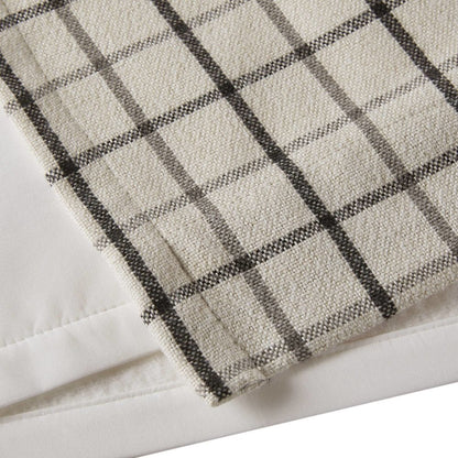 Plaid Rod Pocket and Back Tab Curtain Panel with Fleece Lining