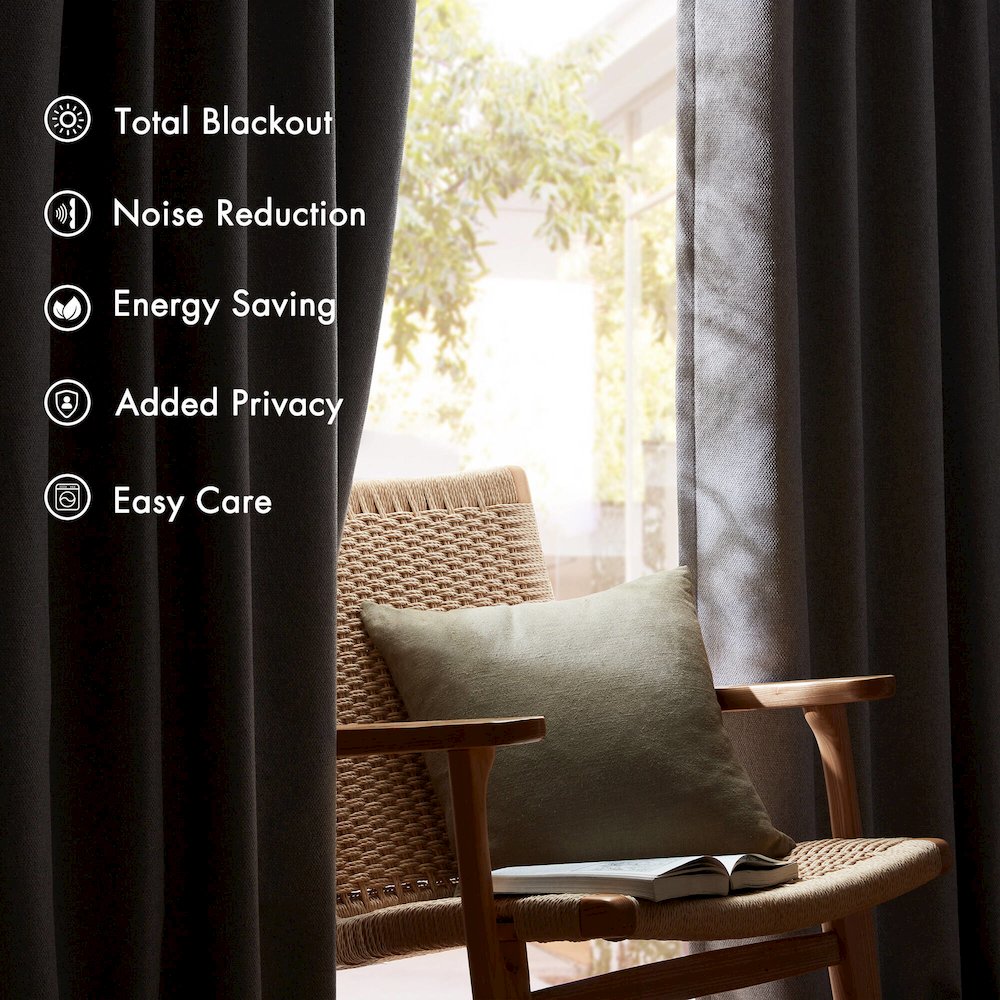 Karien Sound blocking/Total blackout curtain panel pair