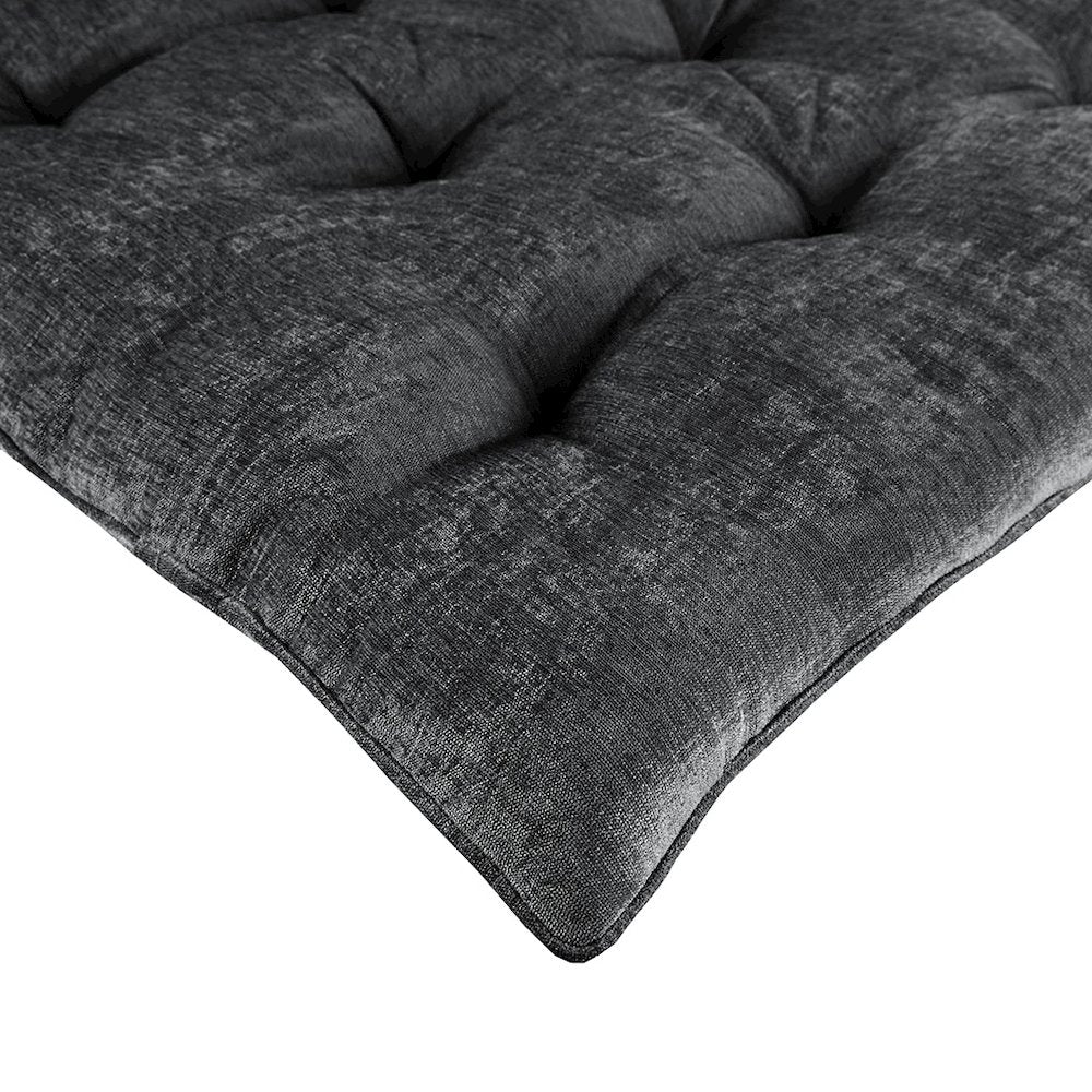 Edelia Poly Chenille Lounge Floor Pillow Cushion in Charcoal