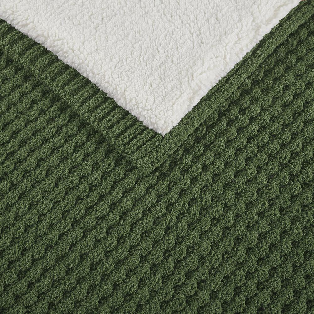 Rowan Waffle Knit Chenille Throw, Green color