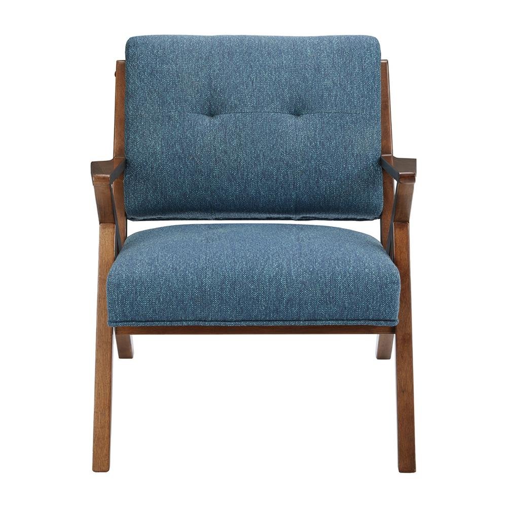 Blue Accent Chair – Upholstered Lounge Chair for Bedroom or Living Room