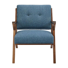 Blue Accent Chair – Upholstered Lounge Chair for Bedroom or Living Room