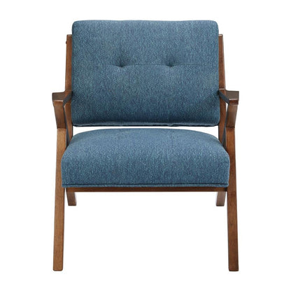 Blue Accent Chair – Upholstered Lounge Chair for Bedroom or Living Room