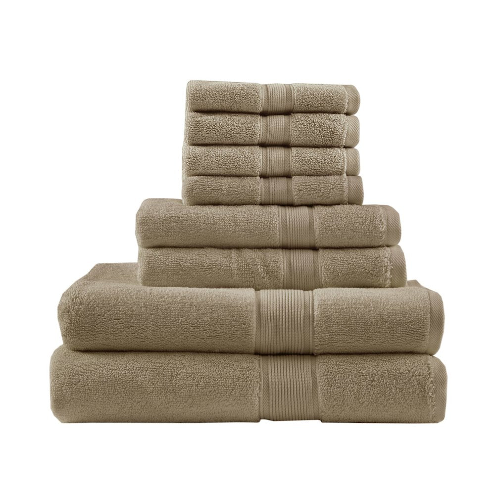 100% Cotton Bath 8 Piece Set in Taupe