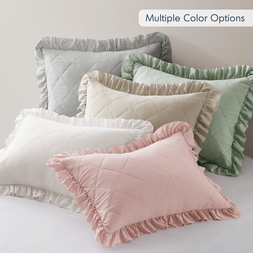 Diamond Quilted Ruffle Edge Comforter Set