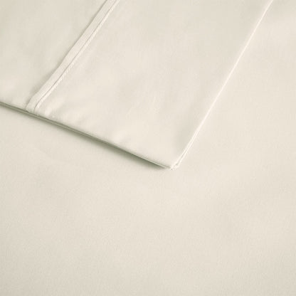 600 Thread Count Cooling Cotton Blend 4 PC Sheet Set, Ivory color