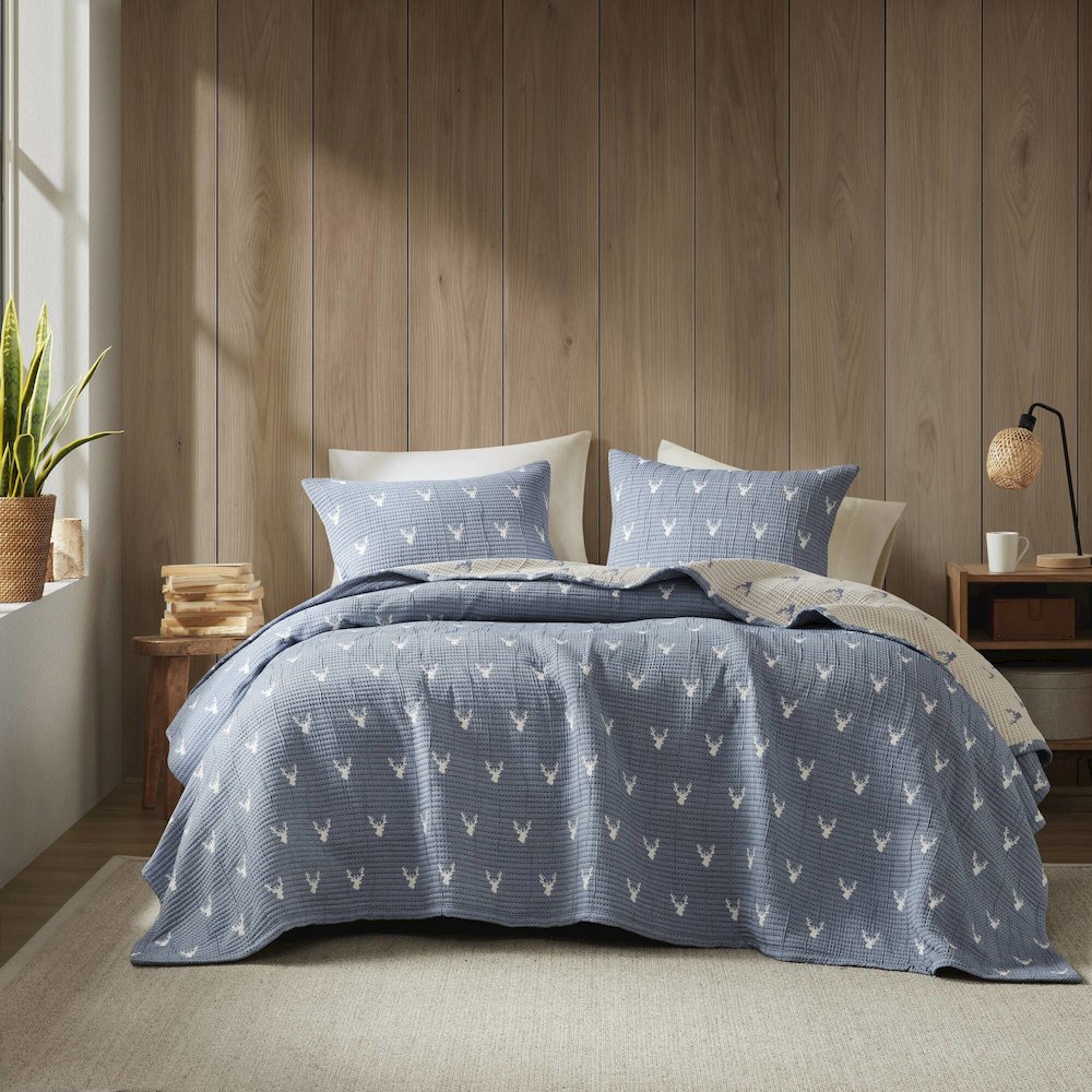 Keystone Coverlet Set, Blue color