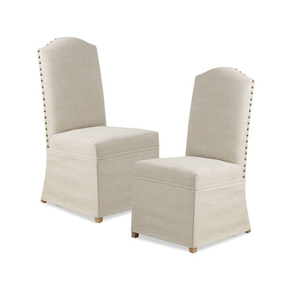Foster Set of 2 High Back Dining Chairs with Skirts
