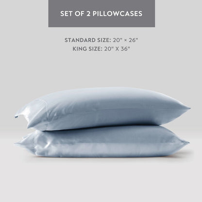 Satin Luxury 2 PC Pillowcases in Blue