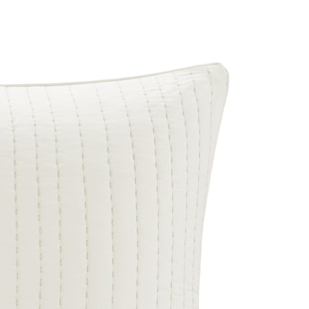 Camila Cotton Quilted Euro Sham, White color