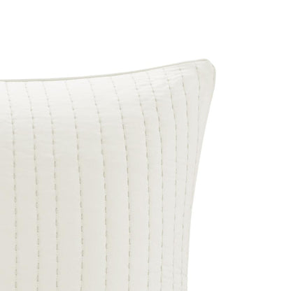 Camila Cotton Quilted Euro Sham, White color