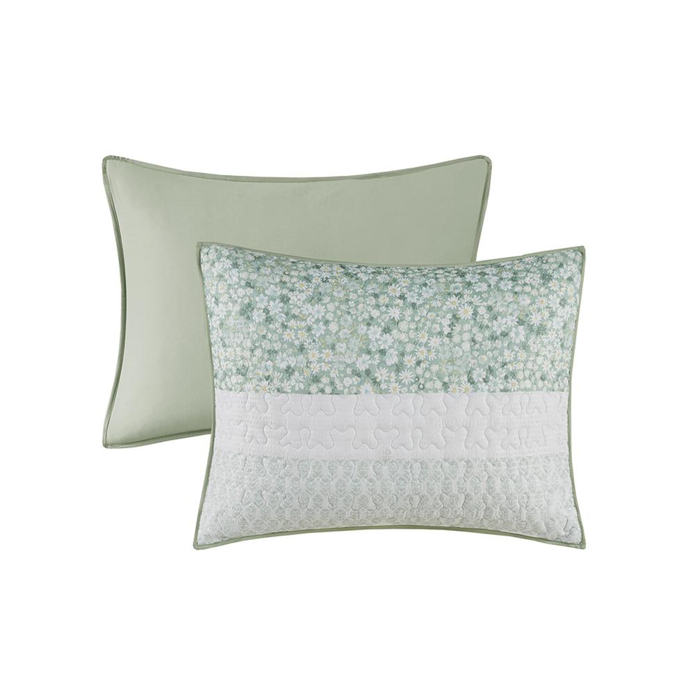 4 Piece Seersucker Quilt Set with Throw Pillow