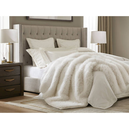 Botswana Animal Print Faux Fur Throw Blanket, Polar Bear color