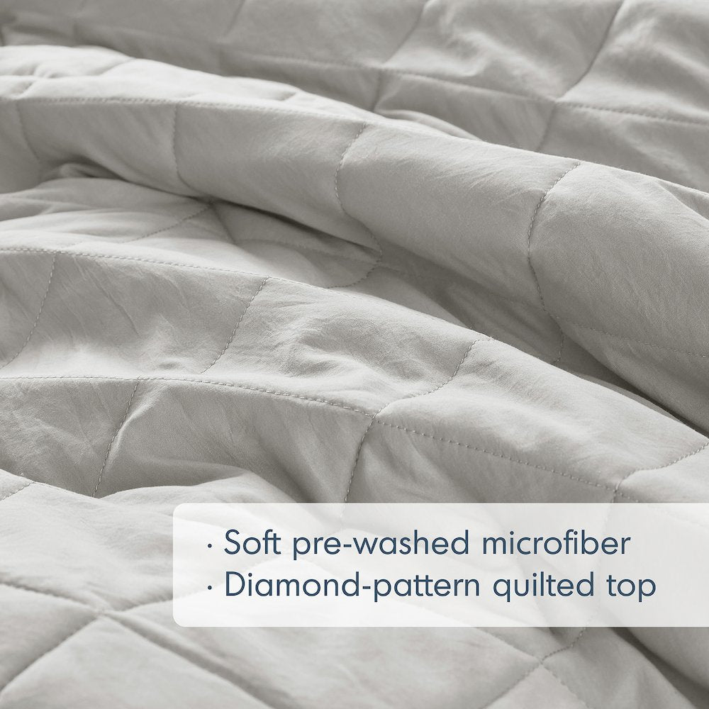 Diamond Quilted Ruffle Edge Comforter Set