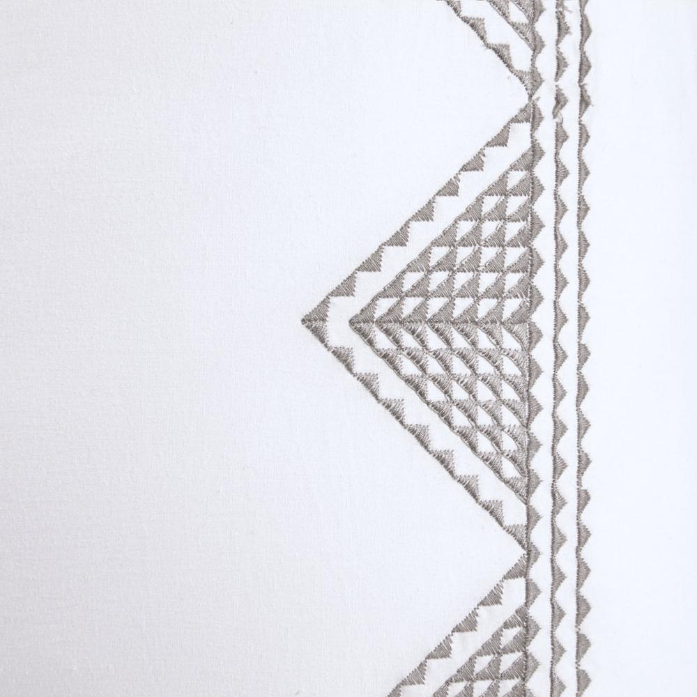 Isla Cotton Embroidered Euro Sham, White color