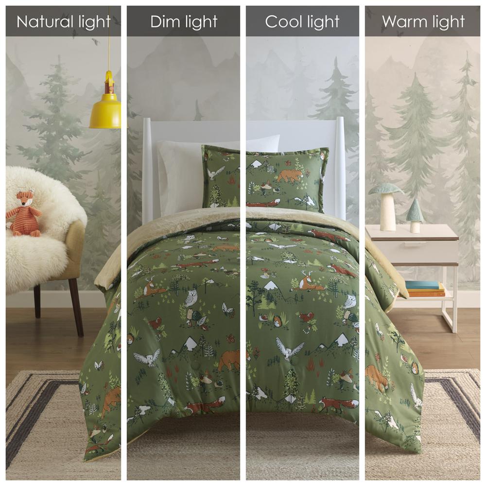 Forest Animals Plush Reversible Comforter Set