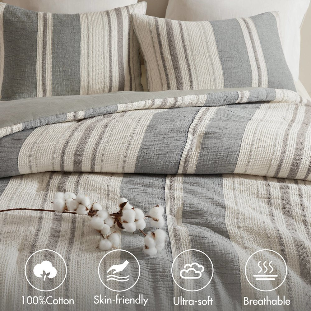 Mesa Comforter 3 PCS Set, Grey color