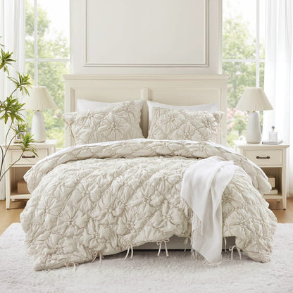 Lily 3PCS Comforter Set, Ivory color