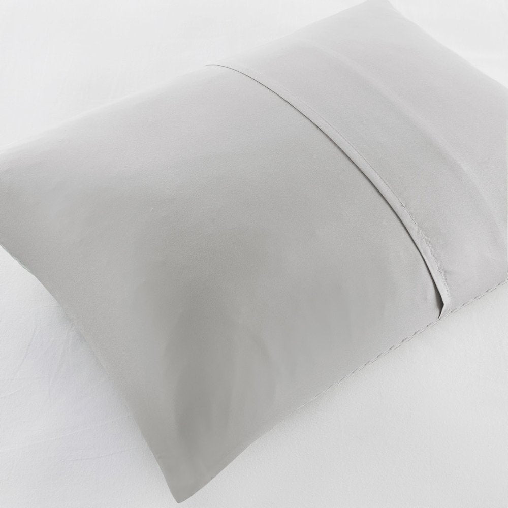 Mina Waffle Weave Textured Duvet Cover Set, Light Grey color
