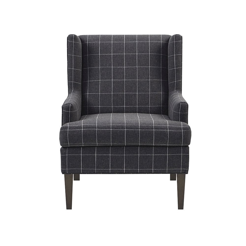 Decker Plaid Wingback Armchair