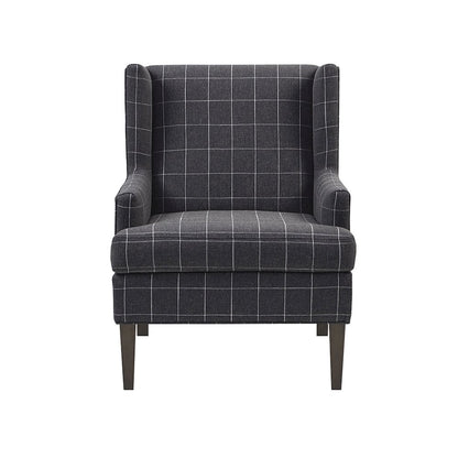 Decker Plaid Wingback Armchair