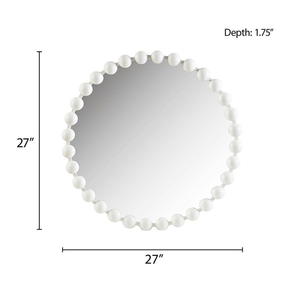 Beaded Round Wall Mirror 27"D