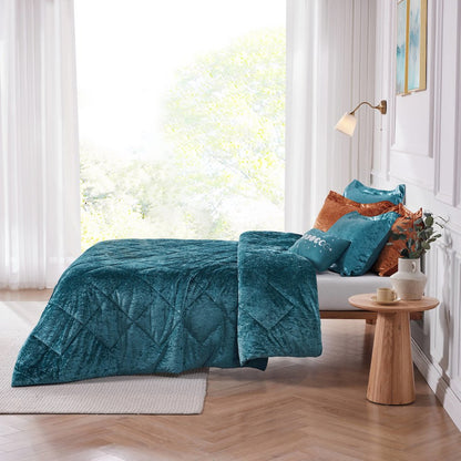 Velvet Comforter Set with Throw Pillow