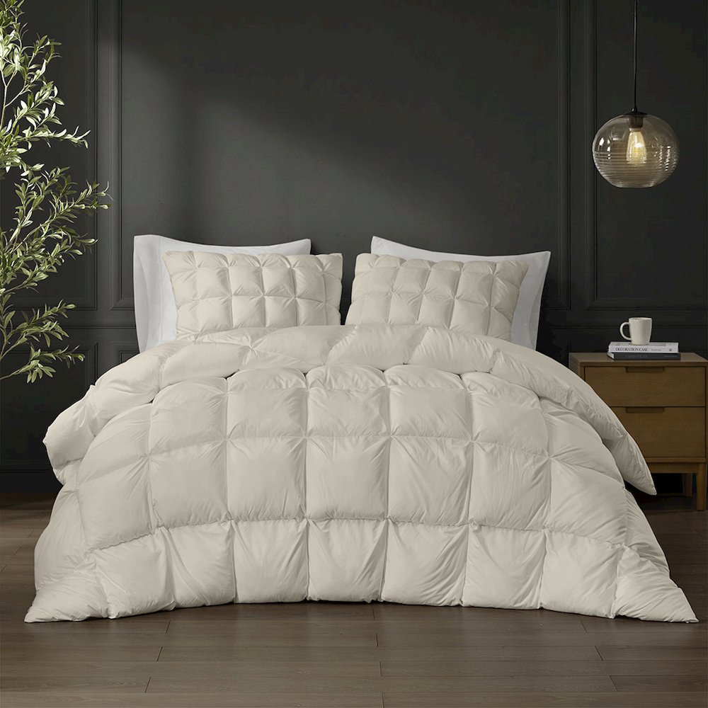 Stay Puffed Overfilled Down Alternative Comforter in Tan Color
