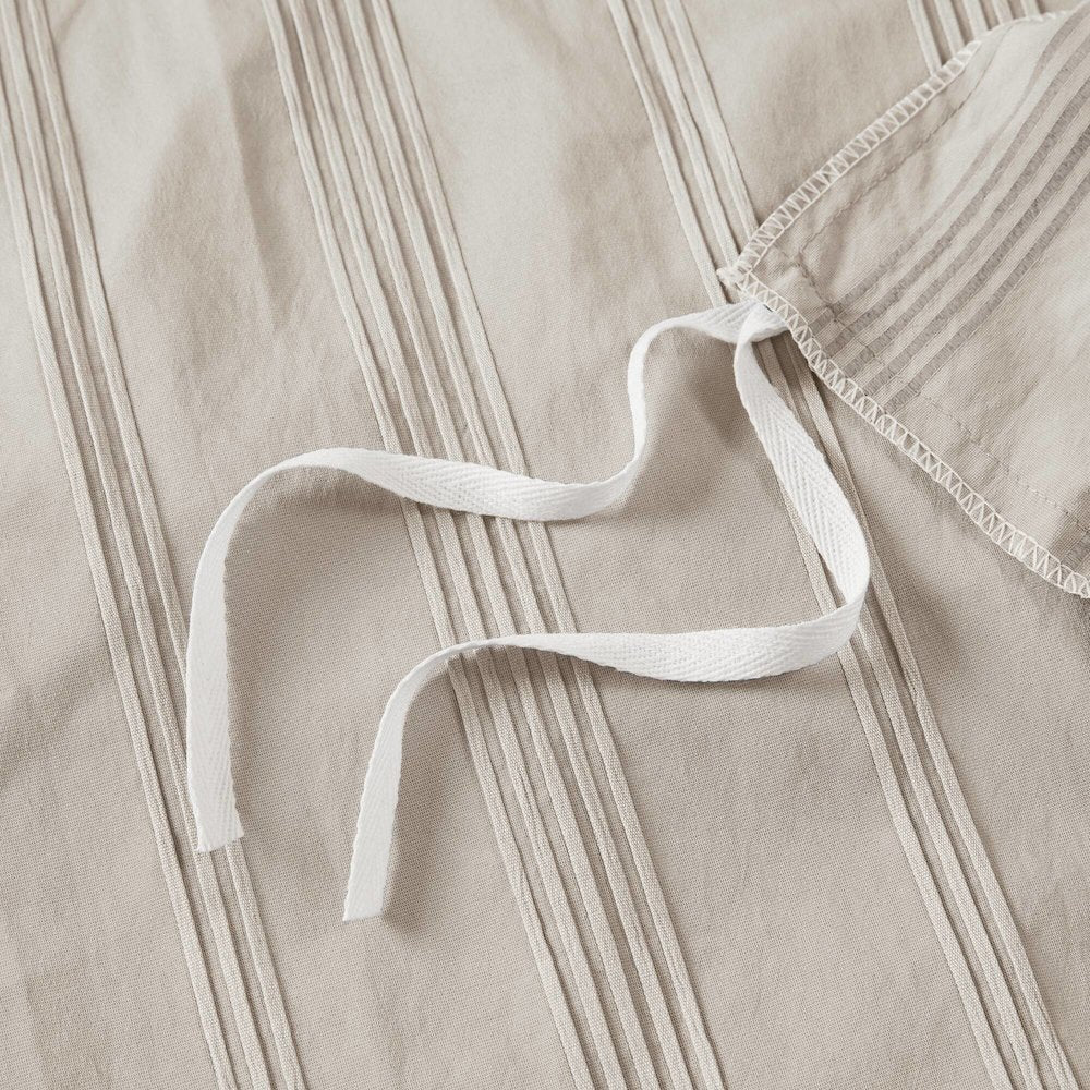 Logan Woven Striped Duvet Set, Neutral color