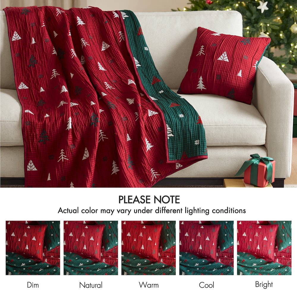 Winter Throw Set, Red color