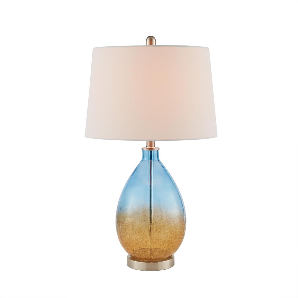 Cortina Blue Glass Table Lamp Set, Belen Kox