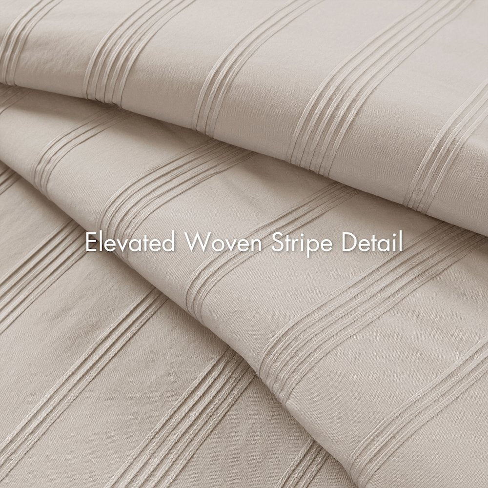 Logan Woven Striped Comforter Set, Neutral color