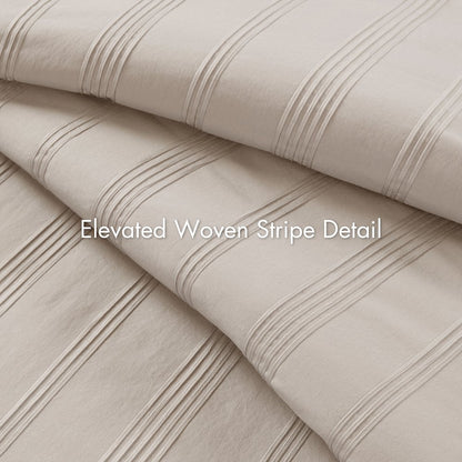 Logan Woven Striped Comforter Set, Neutral color