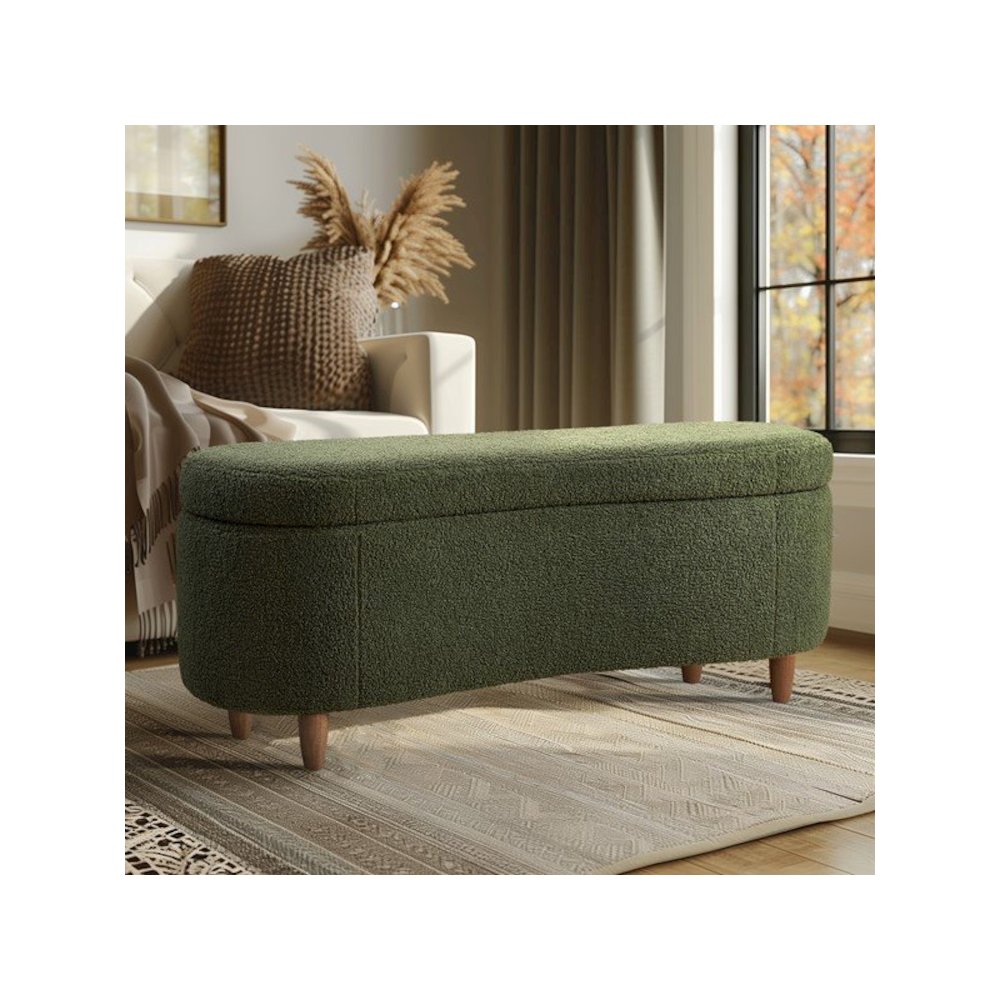 Boucle Flip Top Storage Bench