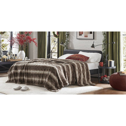 Zuri Faux Fur Blanket, Brown color