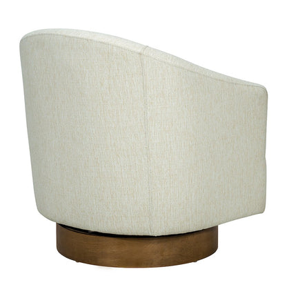 Upholstered Swivel Chair with Wood Base