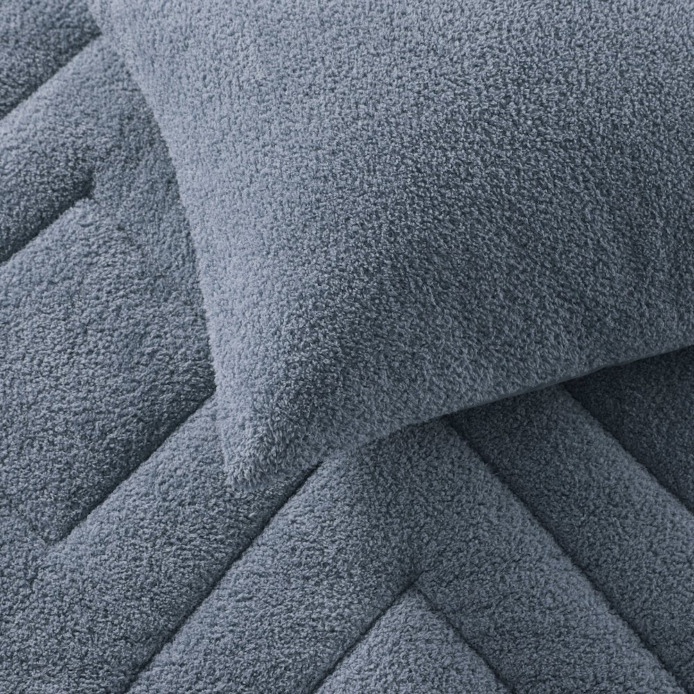 Double Diamond Quilted Teddy Comforter Set