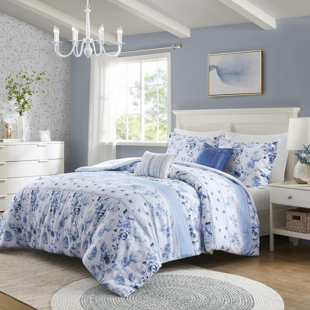 Floral Striped Comforter Set