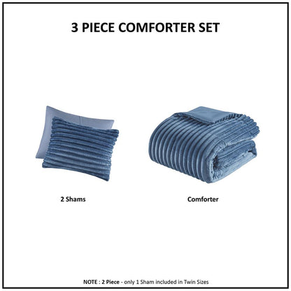 2 Piece Corded Plush Comforter Set