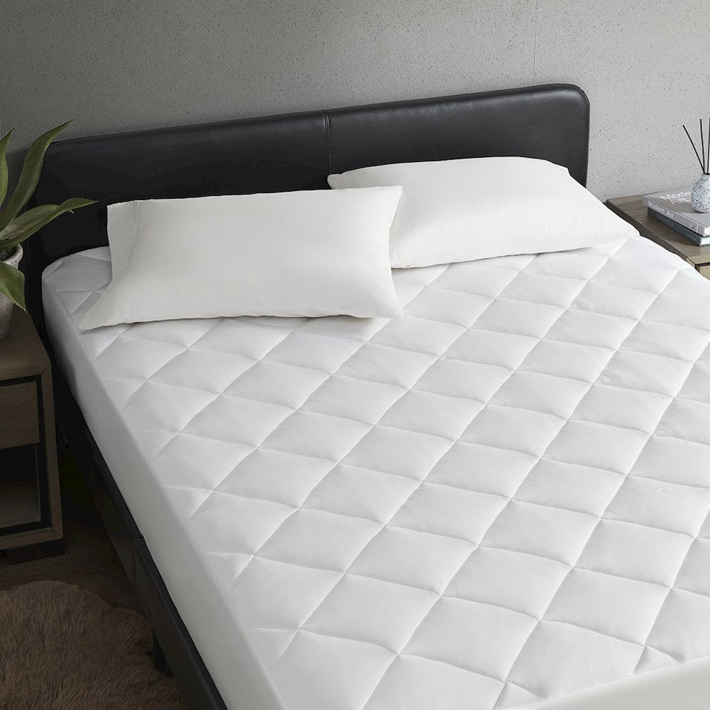 Cooling Touch Overfilled Deep Pocket Mattress Pad in White Color