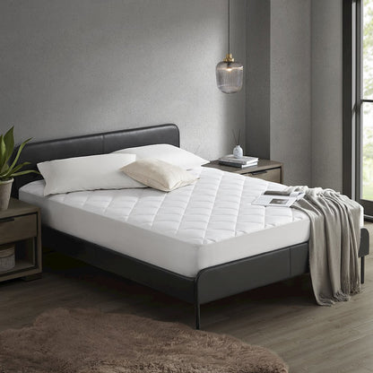Cooling Touch Overfilled Deep Pocket Mattress Pad in White Color