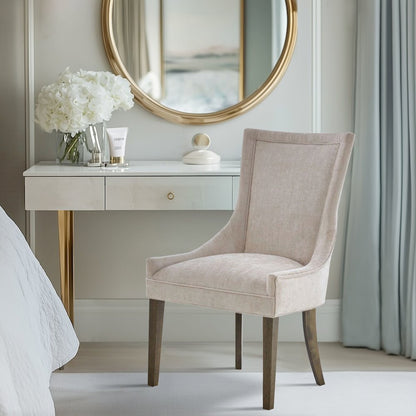 Ultra Upholstered Dining Side Chairs with wood legs (Set of 2)