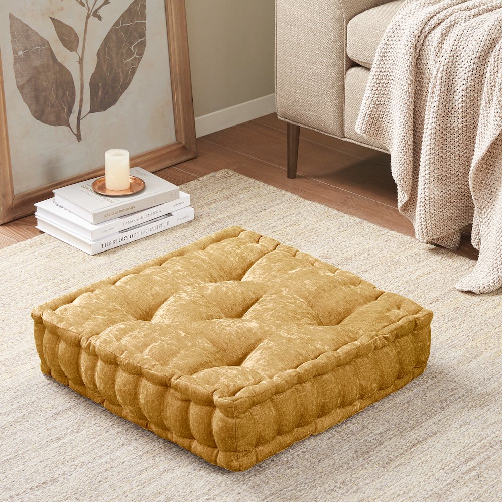 Azza Poly Chenille Square Floor Pillow Cushion Compress Pack