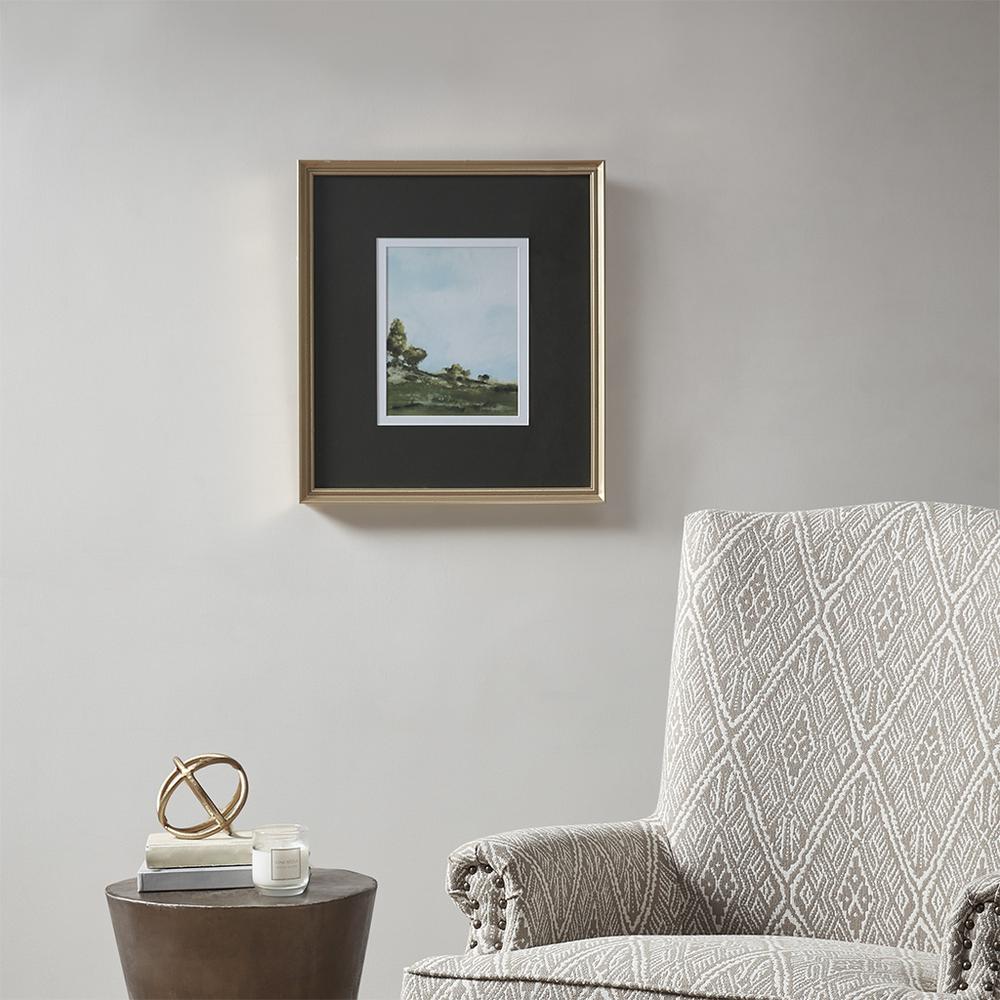 Framed Glass and Double Matted Abstract Landscape Wall Art