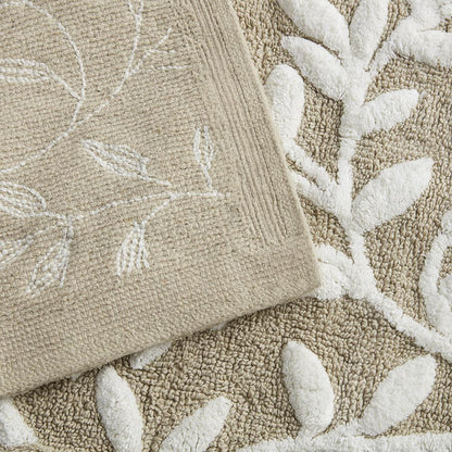 Serene Cotton Tufted Bath Rug, Taupe color