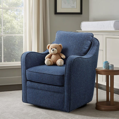 Brianne Upholstered Swivel Curved Armchair