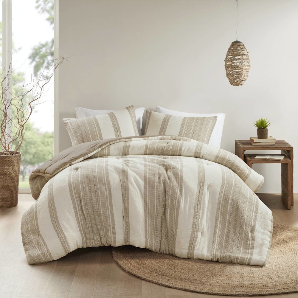 Mesa Comforter 3 PCS Set, Tan color
