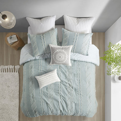 Kara 3 Piece Cotton Jacquard Comforter Set