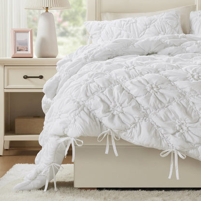 Lily 3PCS Comforter Set, White color