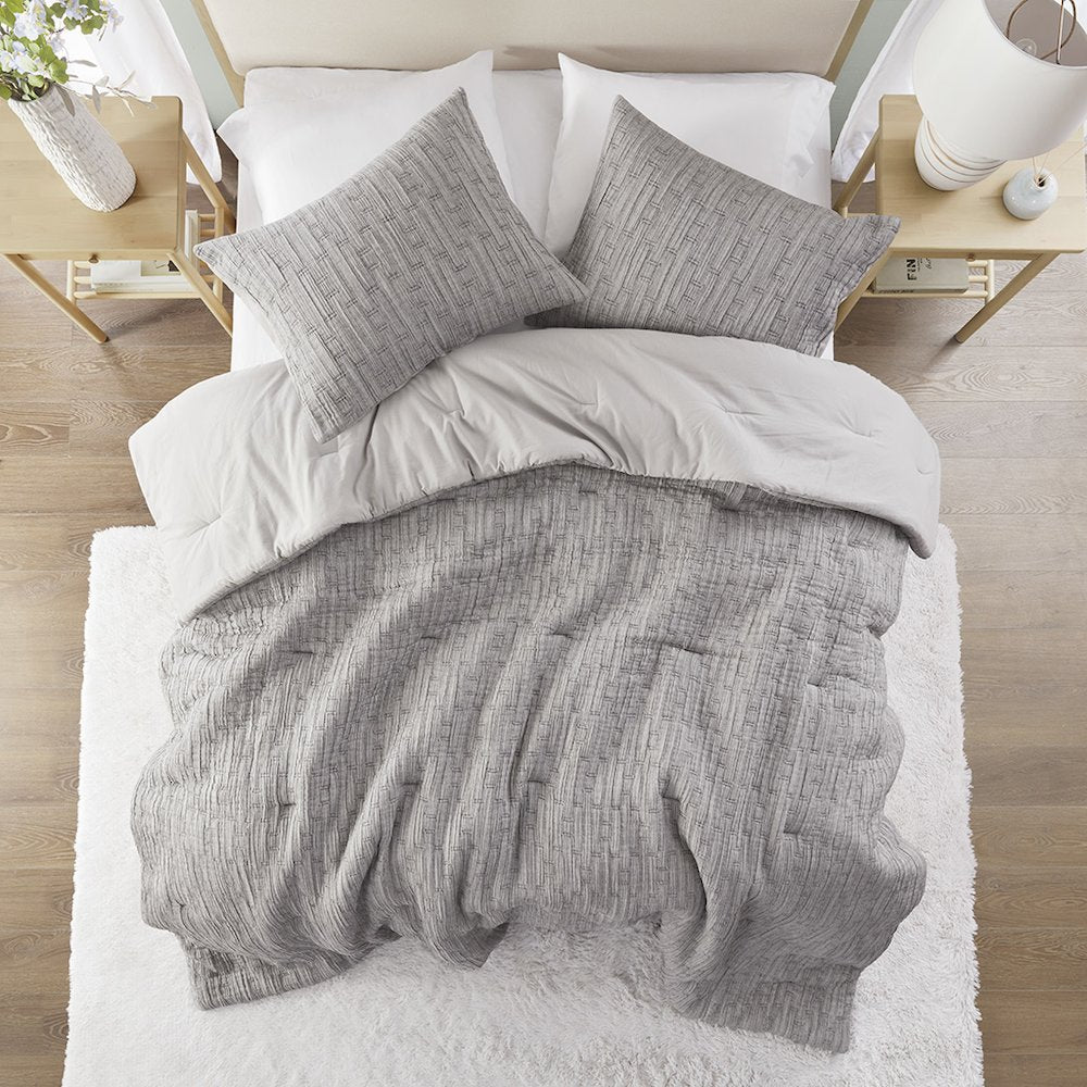 Arlo Oversized Comforter Set in Charcoal Color